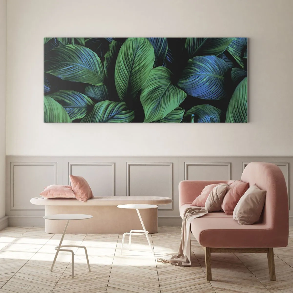 Glass picture - In a Green Crowd - 120x50 cm