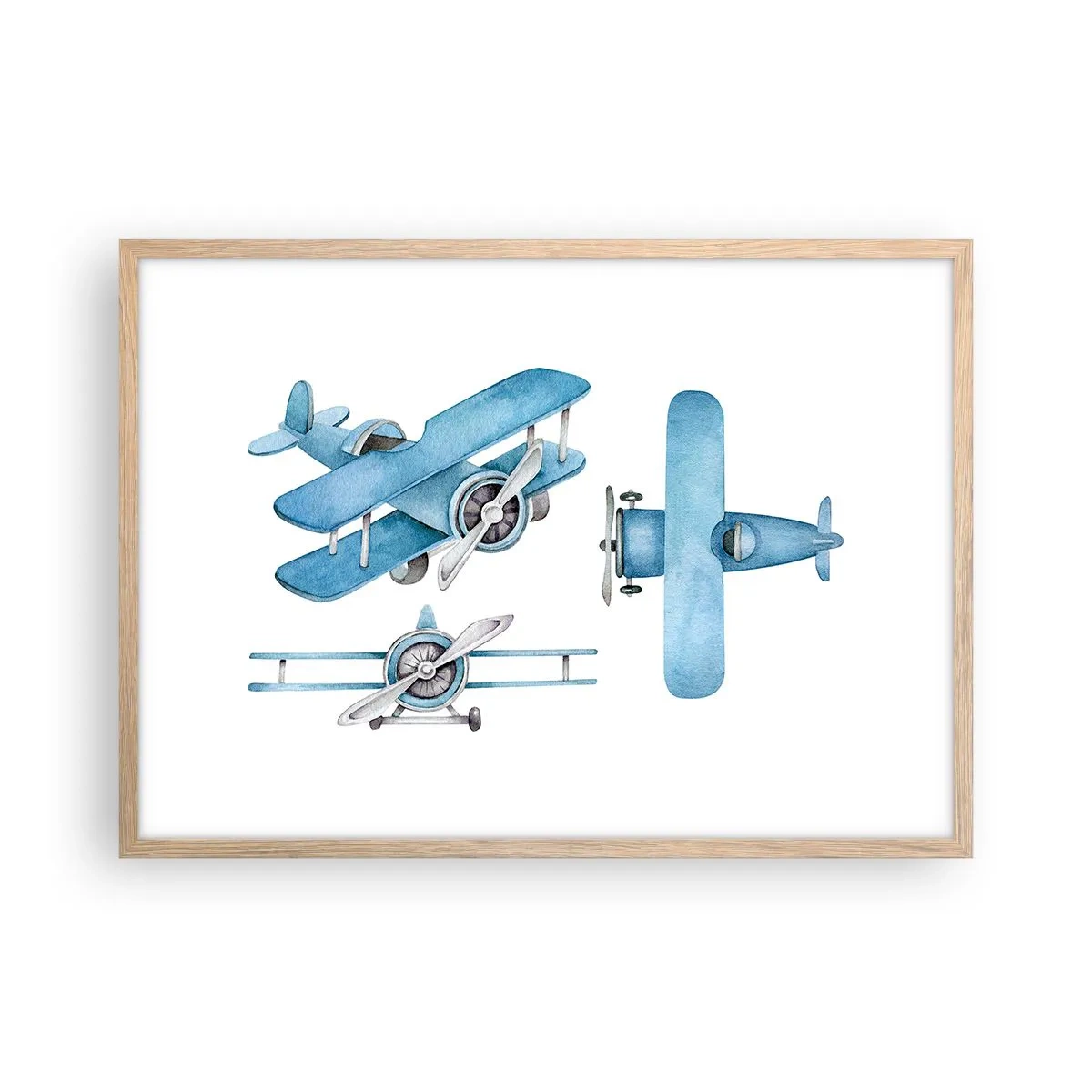 Poster in light oak frame - Born Winner - 70x50 cm