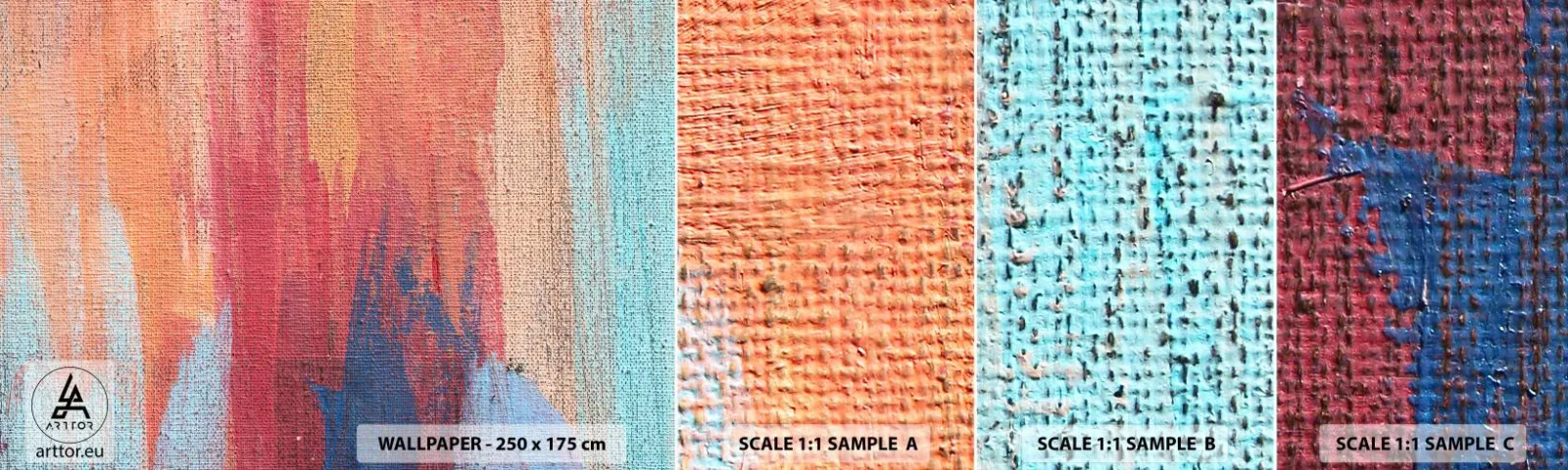 Photo Wallpaper Sample Standard Eco - Washed Down by Rainbow - Abstraction, Piece, Painting - 100x30 cm