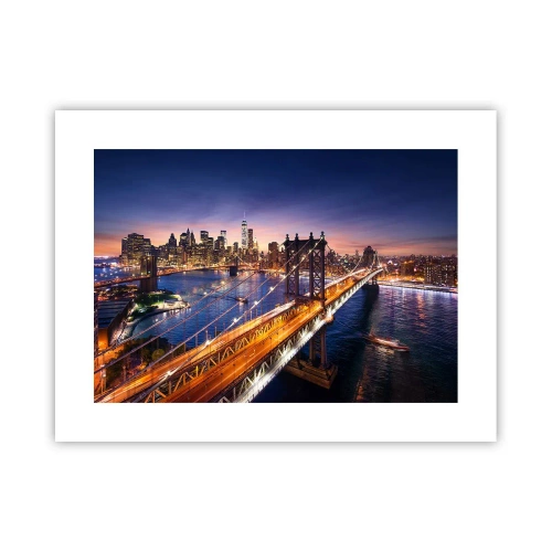 Poster - Down the Illuminated Bridge - 40x30 cm