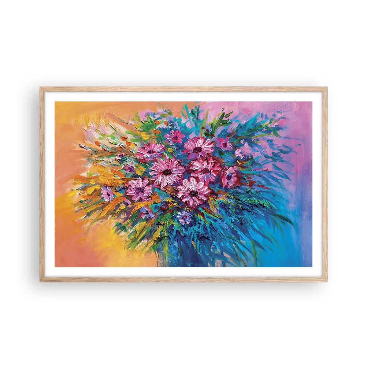 Poster in light oak frame - Energy of Life - 91x61 cm