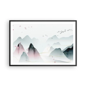 Poster in black frame - Over the Peaks - 91x61 cm
