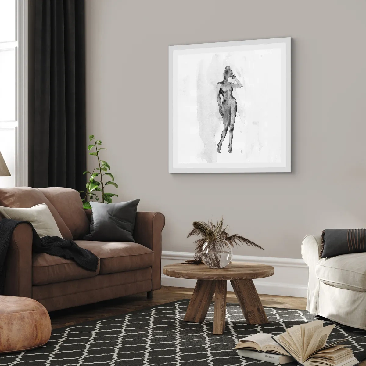 Poster in white frmae - Study of Ideal of Feminity - 60x60 cm