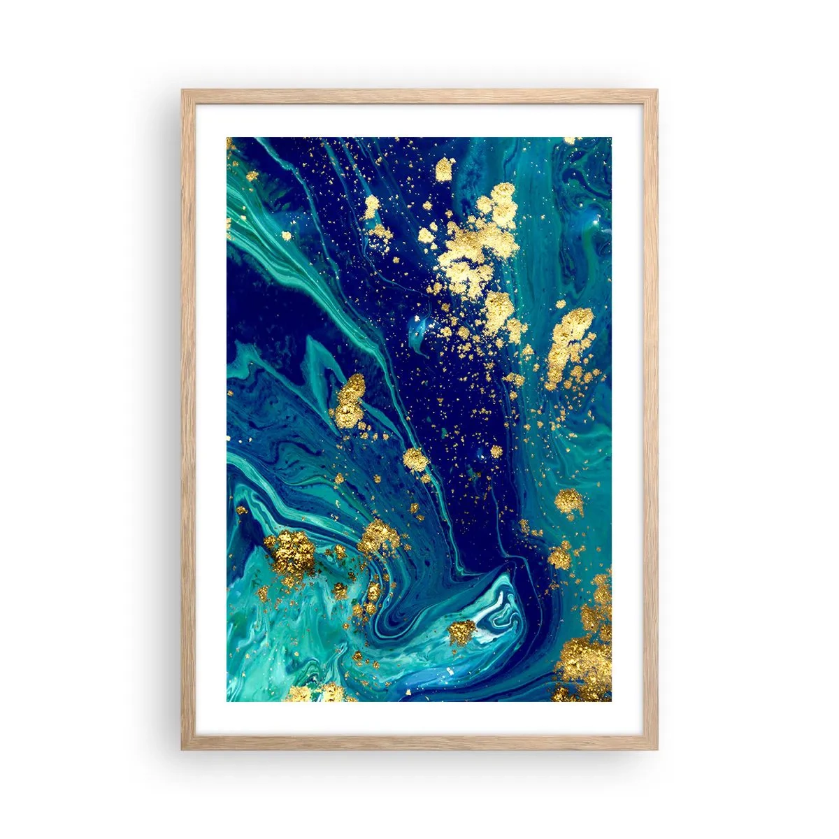 Poster in light oak frame - Sun Flakes - 50x70 cm