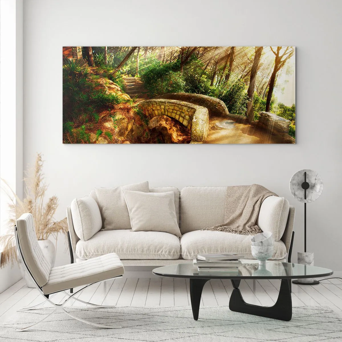 Glass picture - From the Bridge to Enchanted Forest - 160x50 cm