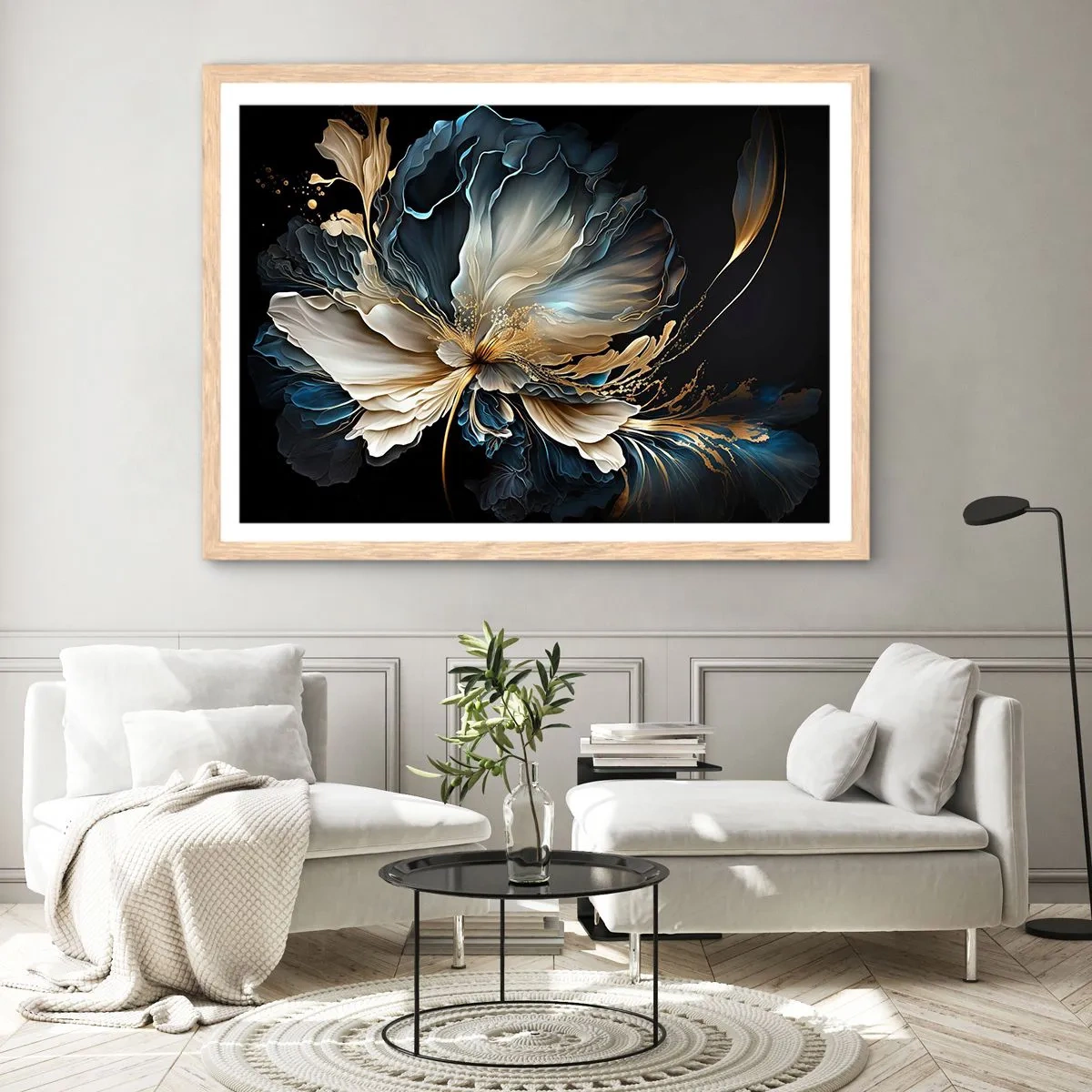 Poster in light oak frame - Fairy Tale World of Ferns - 70x50 cm