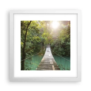 Poster in white frmae - Azure Water in Azure Forest - 30x30 cm