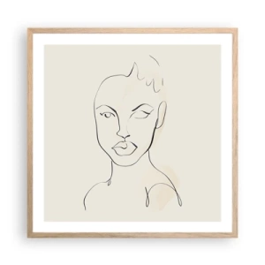 Poster in light oak frame - Outline of Sensuality - 60x60 cm