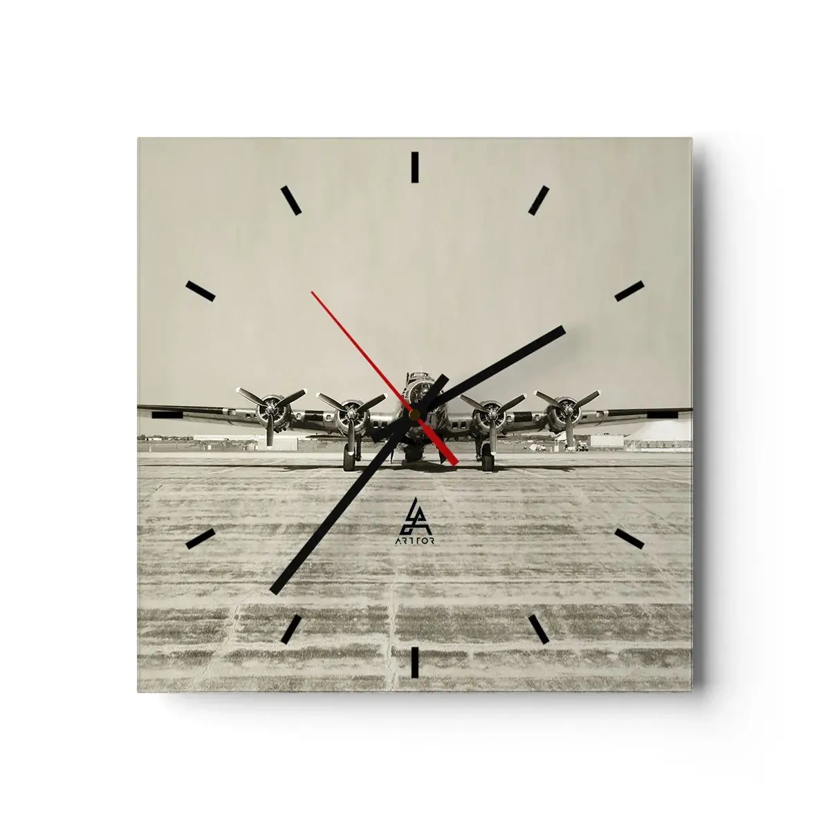 Wall clock - Clock on glass - Ready as Always - 30x30 cm