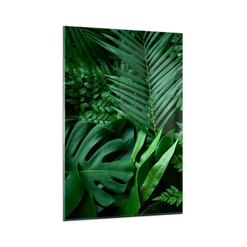 Glass picture - In a Green Hug - 80x120 cm