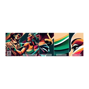 Photo Wallpaper Sample Self-Adhesive Deluxe Sticker - In a Heartbeat - Cubism, Couple, Dance - 100x30 cm