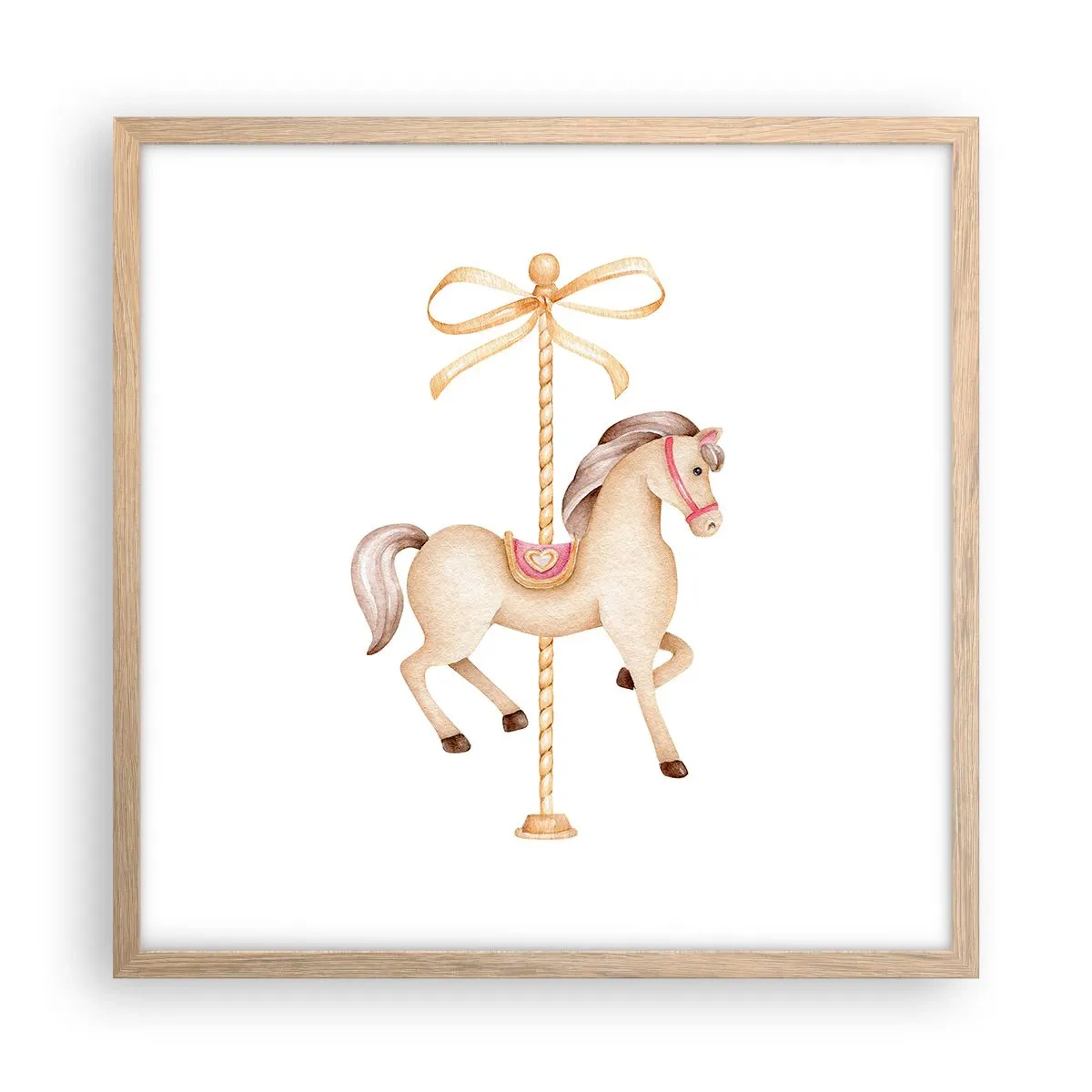 Poster in light oak frame - Graceful Trot - 50x50 cm
