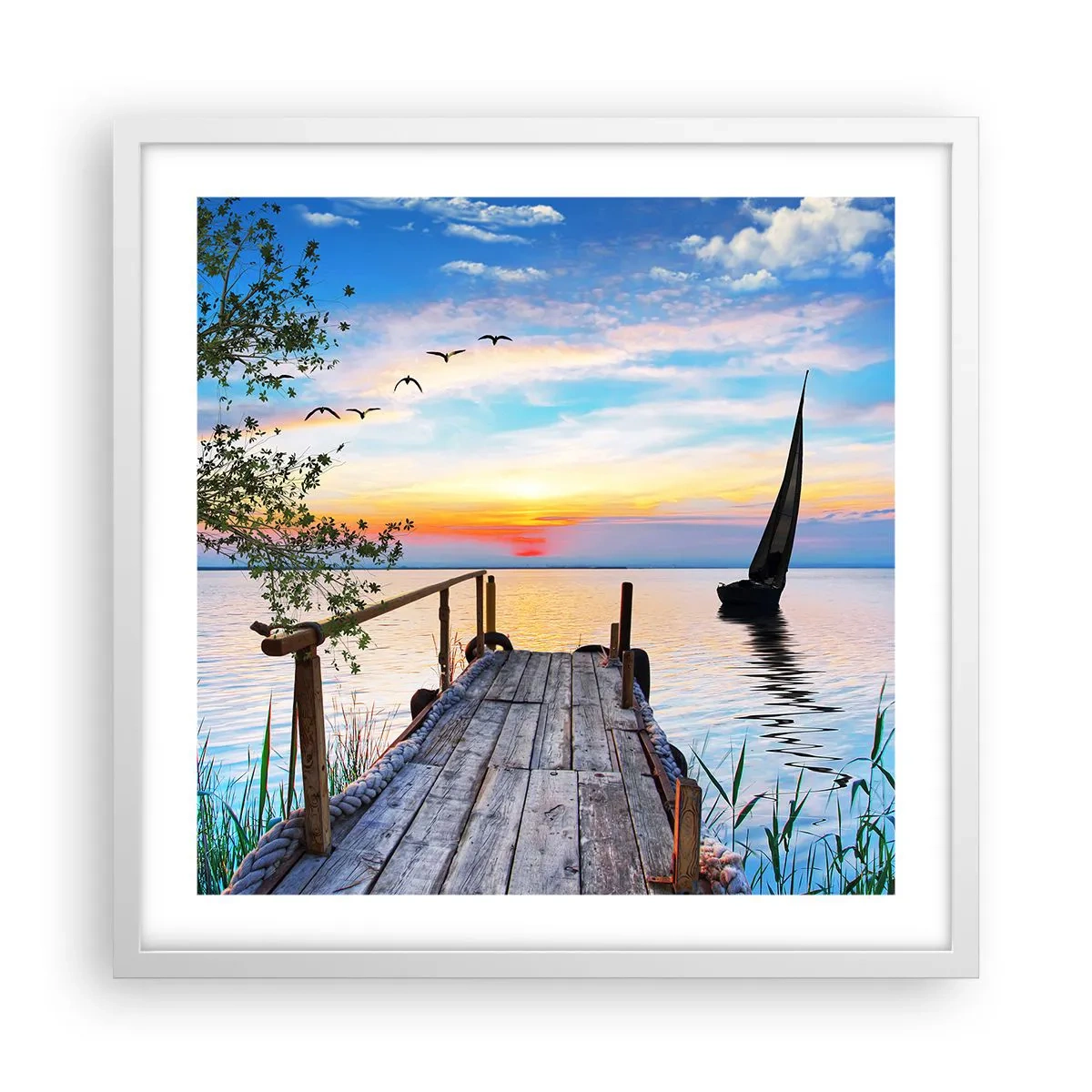 Poster in white frmae - Good Evening - 50x50 cm