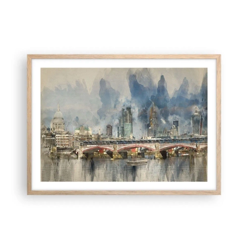 Poster in light oak frame - London in Its Beauty - 70x50 cm