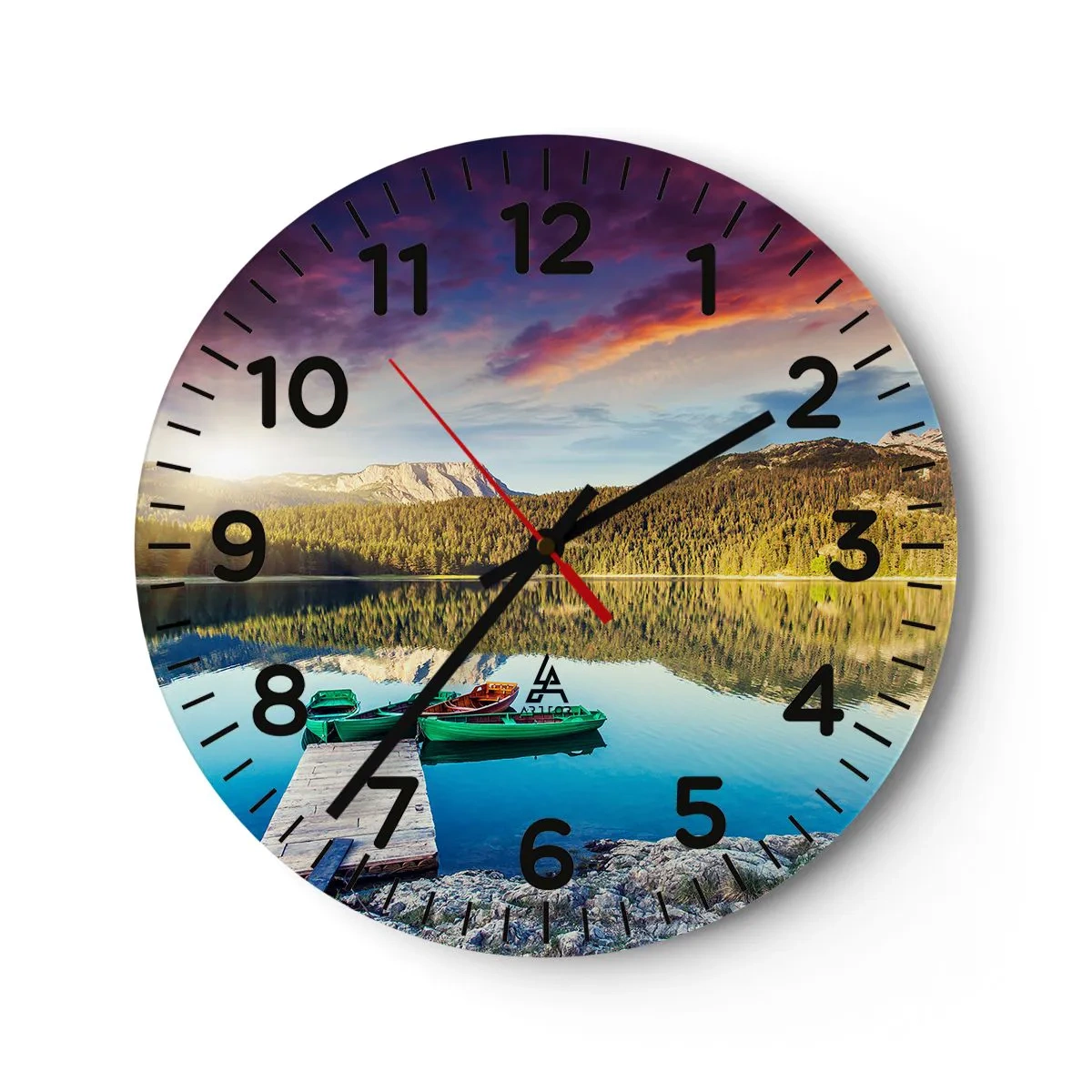 Wall clock - Clock on glass - By Water Smooth as a Mirror - 30x30 cm