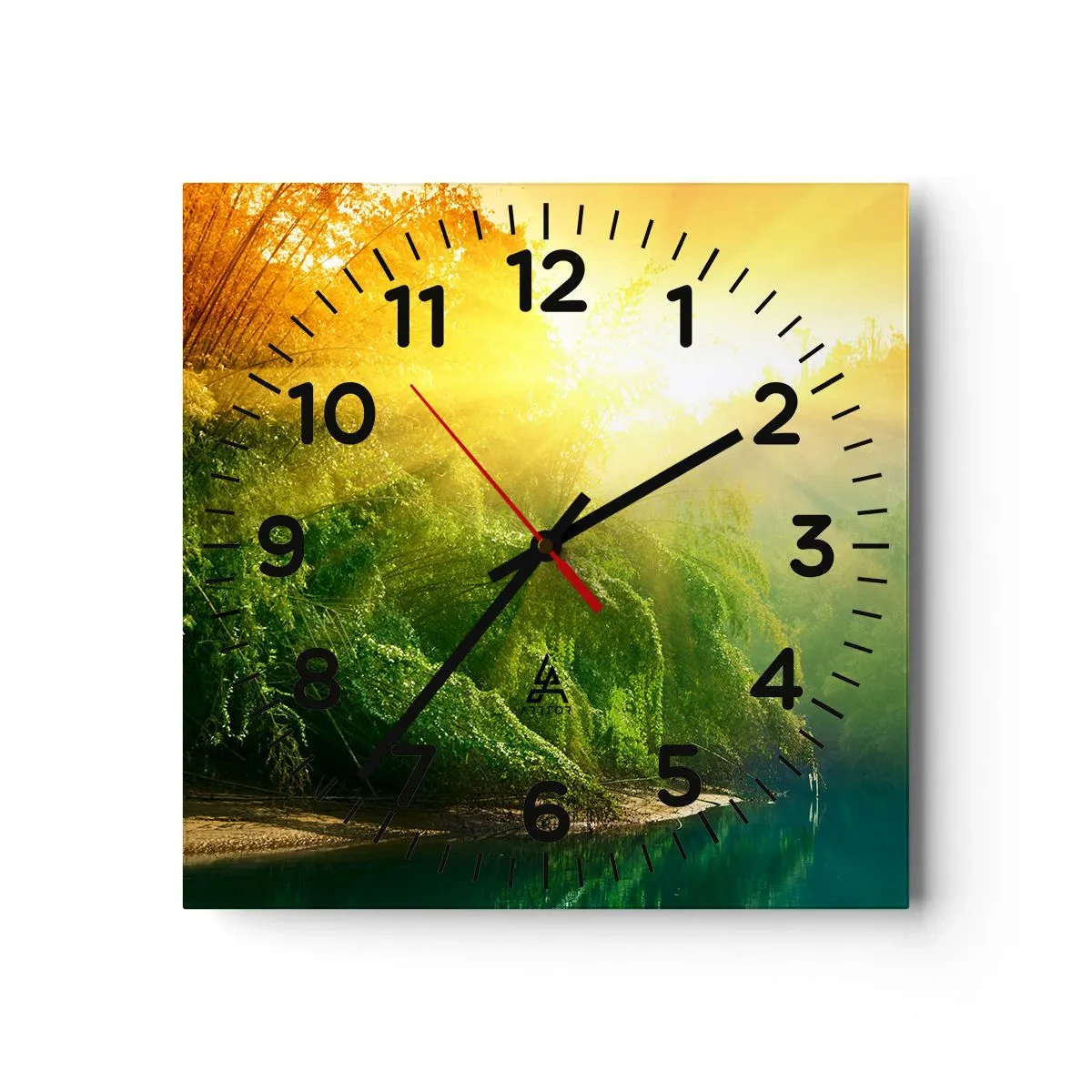 Wall clock - Clock on glass - Drowning in the Sun and Shadow - 30x30 cm