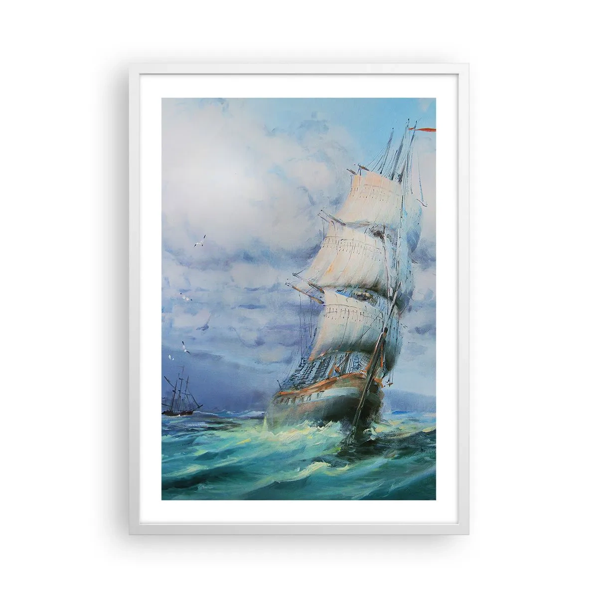 Poster in white frmae - Happy Winds - 50x70 cm