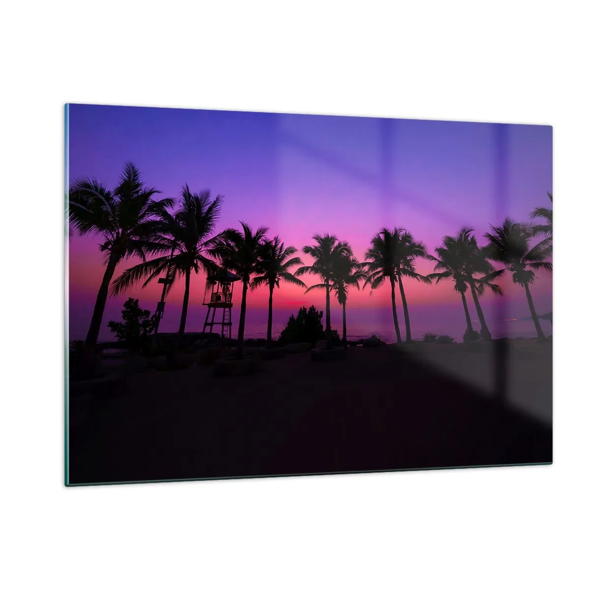 Glass picture - Evening under the Palms - 120x80 cm