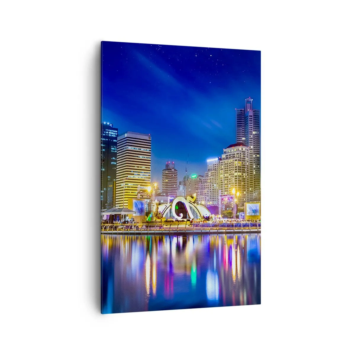 Canvas picture - Rainbow Night of a Metropolis - 80x120 cm