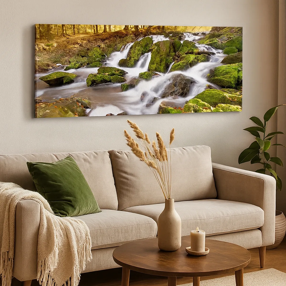 Canvas picture - Gingerly through an Autumnal Forest - 30x30 cm