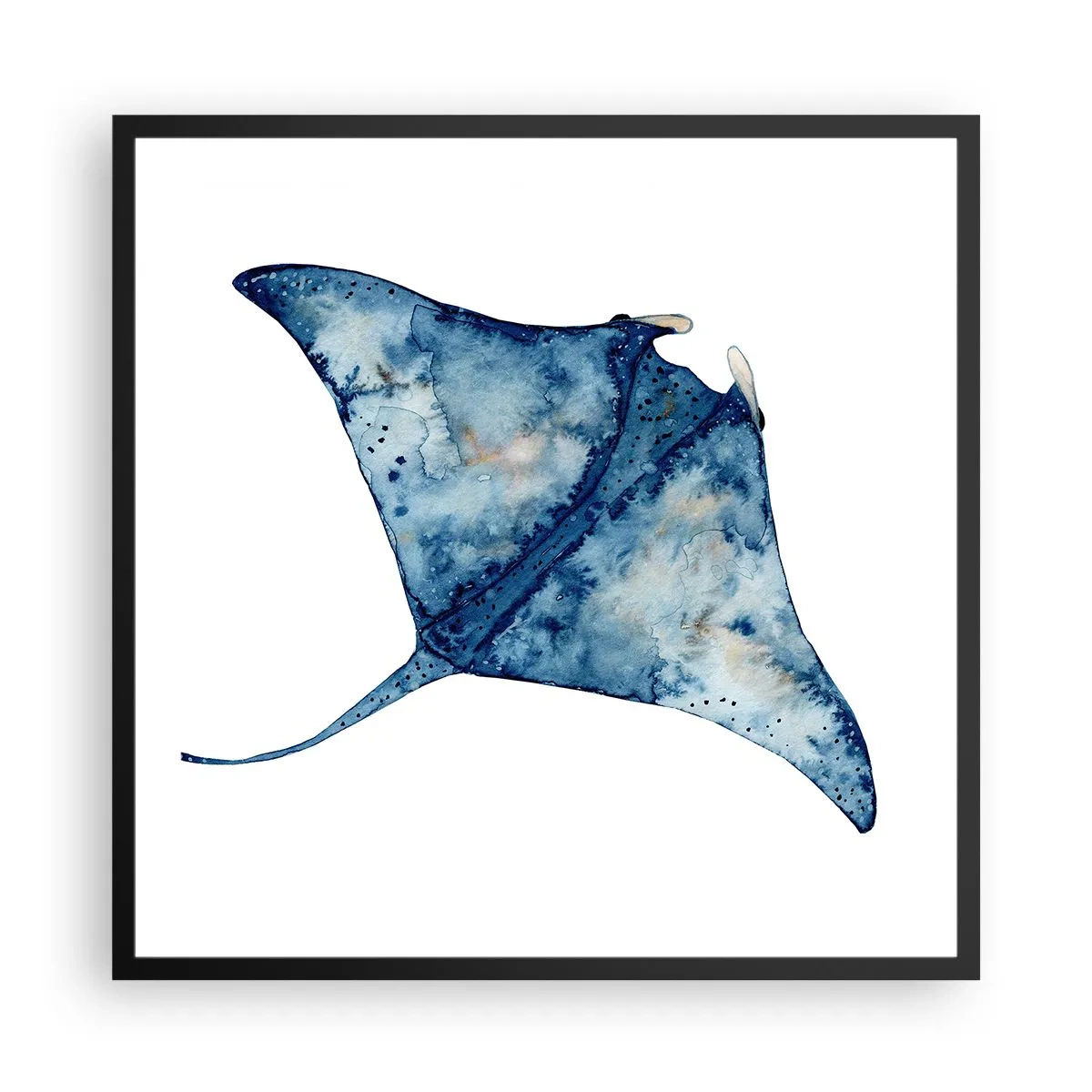 Poster in black frame - Life In Blue - 60x60 cm