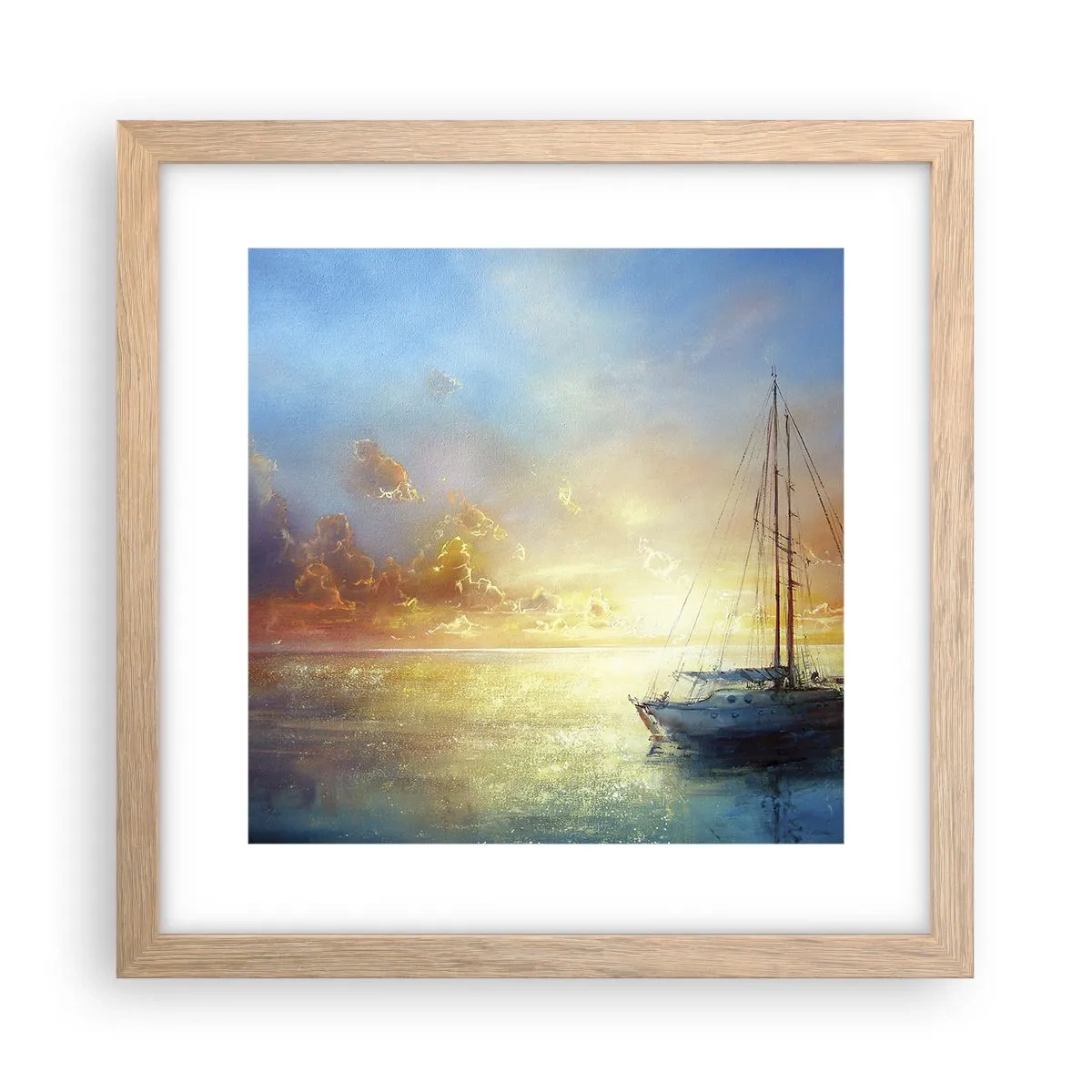 Poster in light oak frame - In a Golden Bay - 30x30 cm