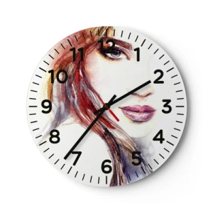 Wall clock - Clock on glass - Vademecum -Follow Me - 40x40 cm