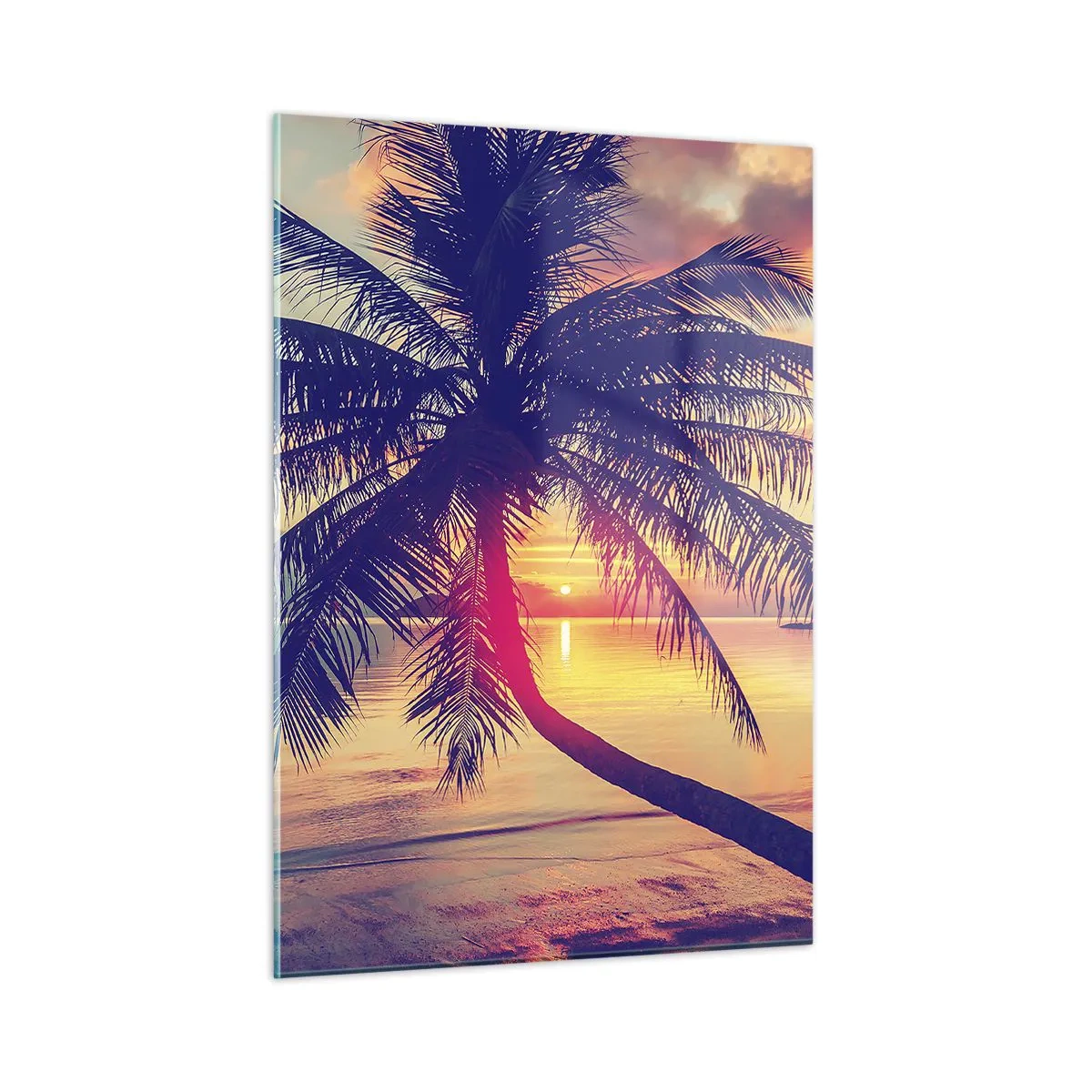 Glass picture - Evening under the Palm Trees - 50x70 cm