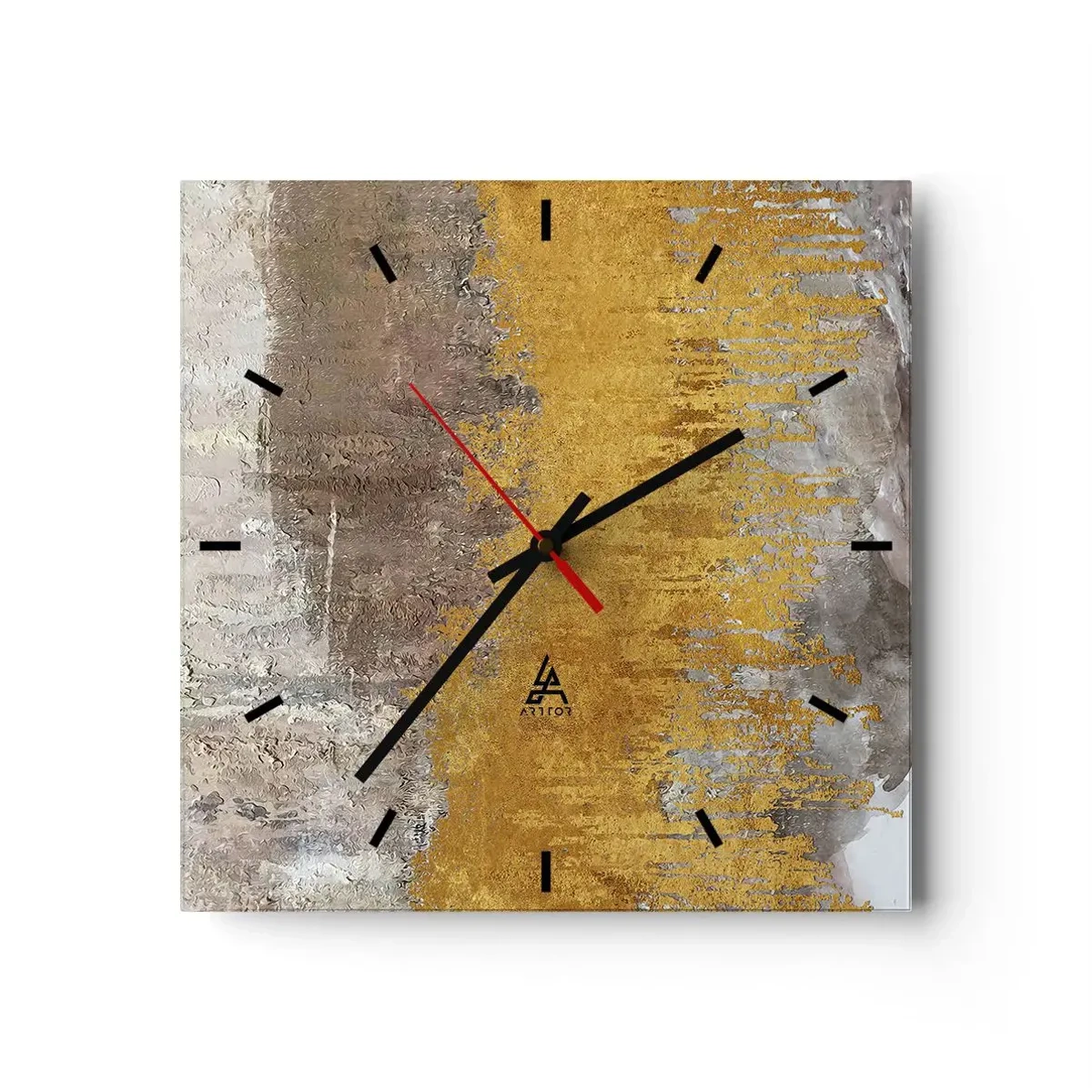 Wall clock - Clock on glass - Golden Blast - 30x30 cm