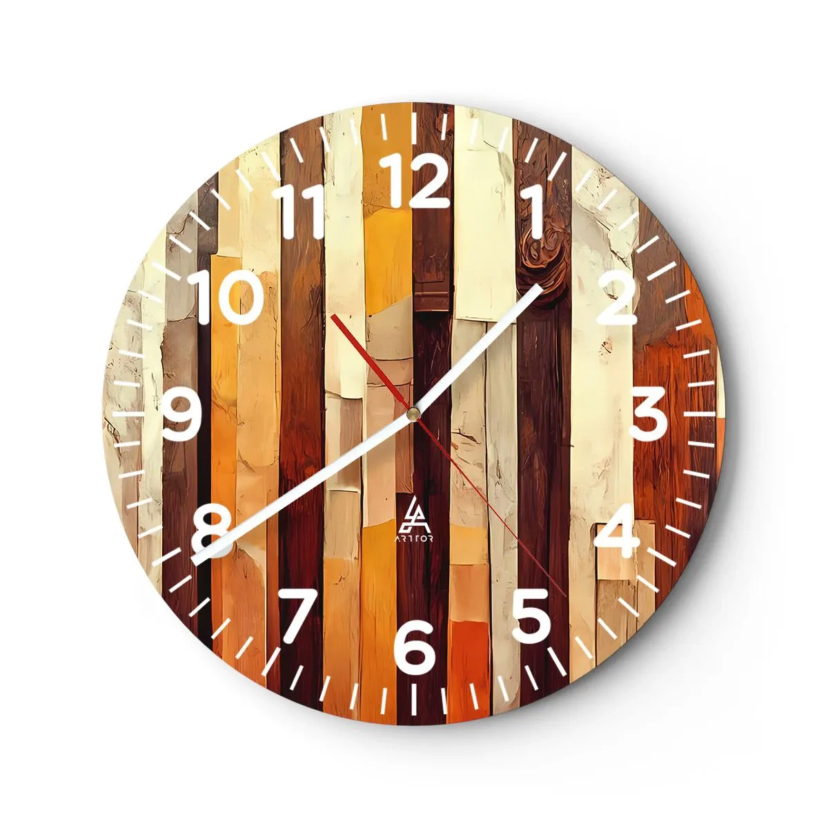 Wall clock - Clock on glass - Anthem of Forest Birds - 30x30 cm