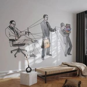 Self-Adhesive Photo Wallpaper Deluxe Sticker - Everyone Is Someone Else's Puppet - Abstraction, Man, Work - 200x140 cm