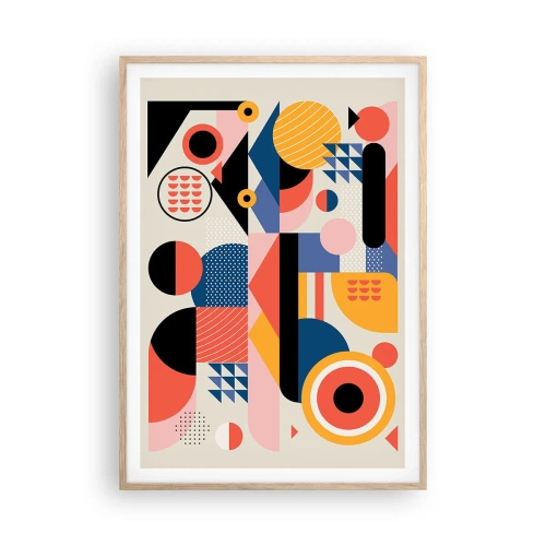 Poster in light oak frame - Composition: Have Fun - 70x100 cm