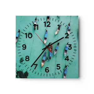 Wall clock - Clock on glass - In Joyful Expectation - 40x40 cm