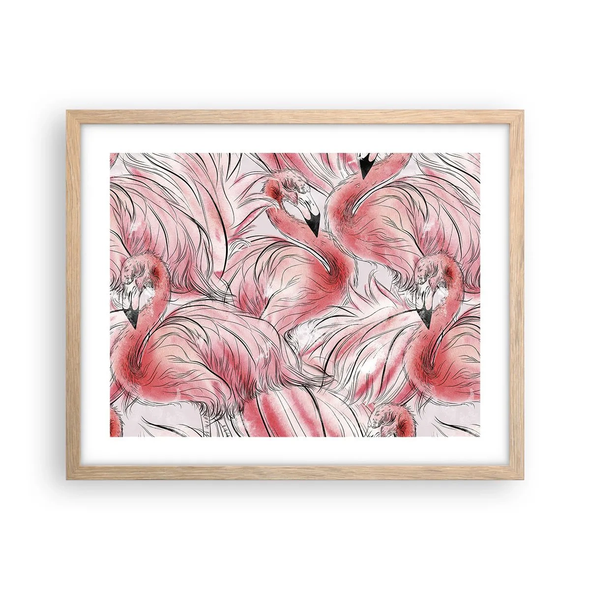 Poster in light oak frame - Bird Corps de Ballet - 50x40 cm