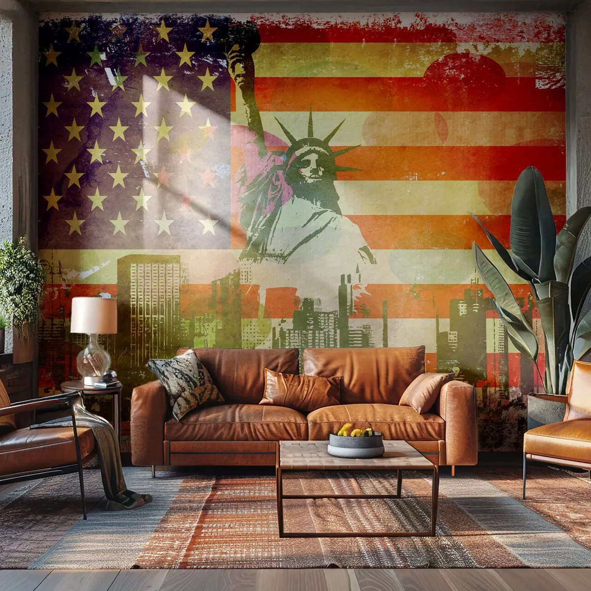 Photo Wallpaper Premium Canvas - Viva America! - New York, USA, statue of Liberty - 150x105 cm