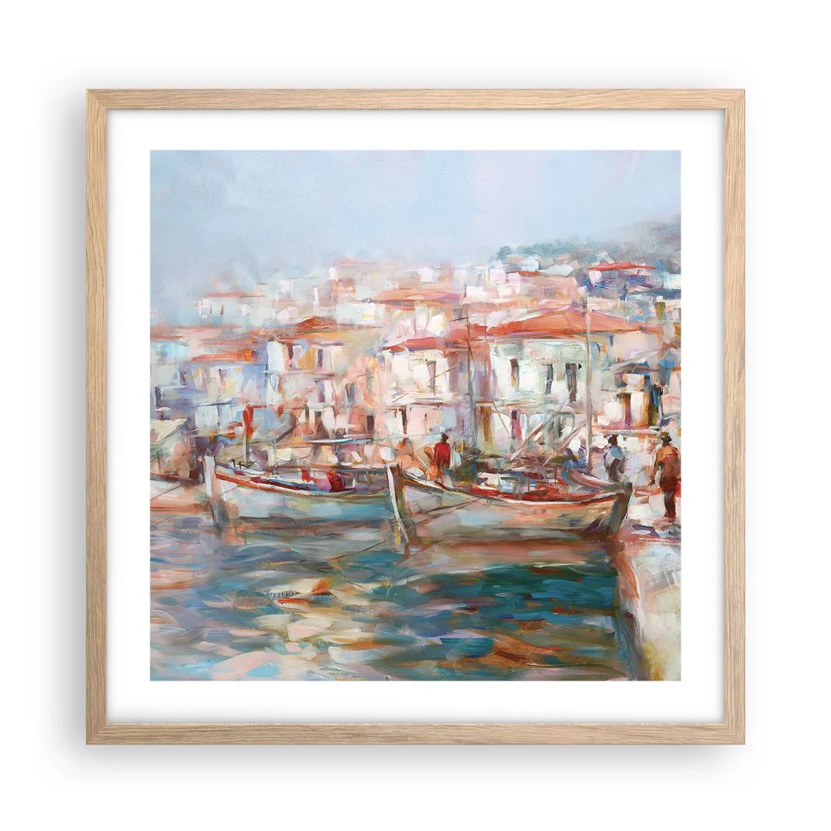 Poster in light oak frame - Holidays in Pastel - 50x50 cm