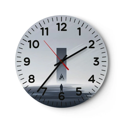 Wall clock - Clock on glass - Opportunity or Threat? - 40x40 cm