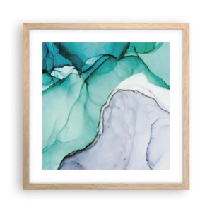 Poster in light oak frame - Study in Turquoise - 40x40 cm
