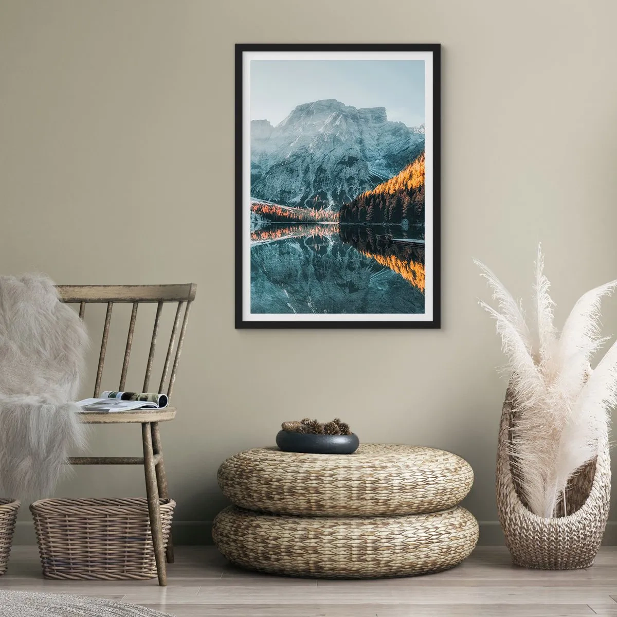 Poster in black frame - Mirror Landscape - 70x100 cm