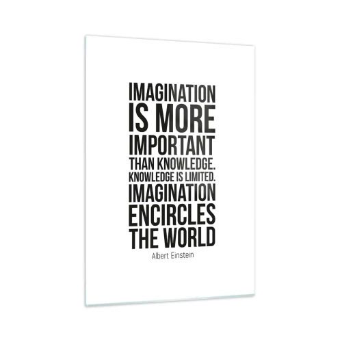 Glass picture - Einstein about Power of Imagination - 50x70 cm