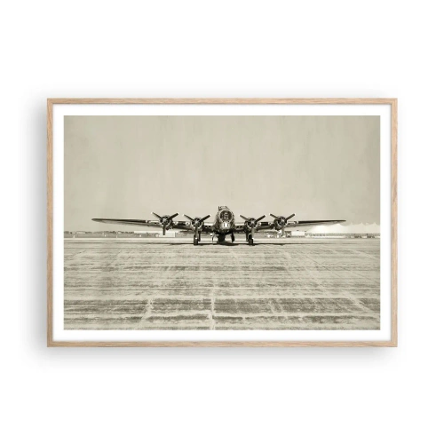 Poster in light oak frame - Ready as Always - 100x70 cm