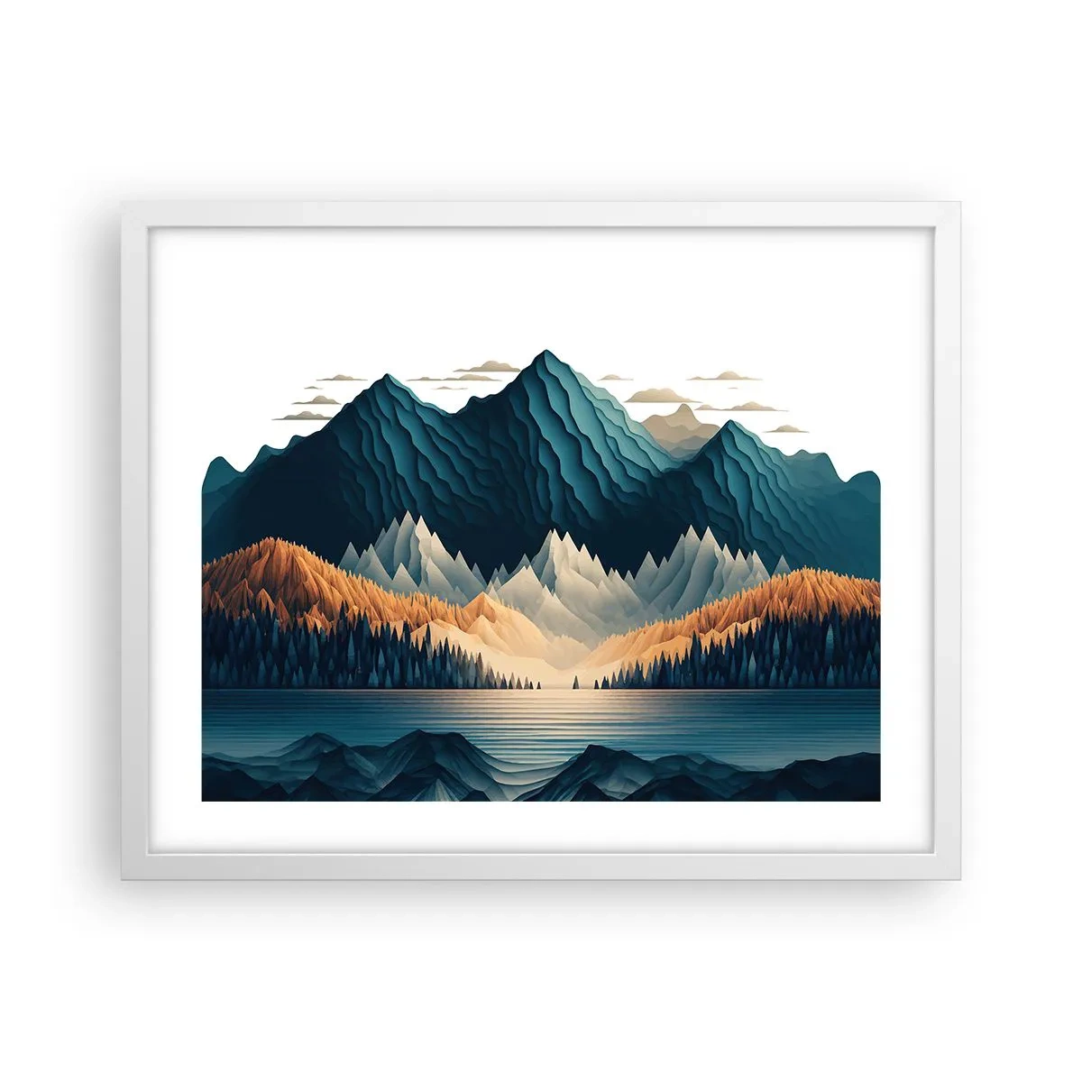 Poster in white frmae - Perfect Mountain Landscape - 50x40 cm