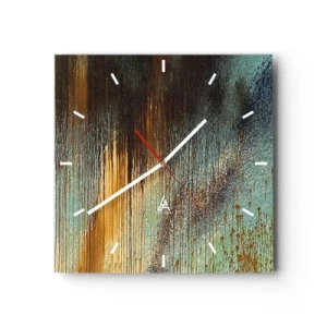 Wall clock - Clock on glass - Non-accidental Colourful Composition - 40x40 cm
