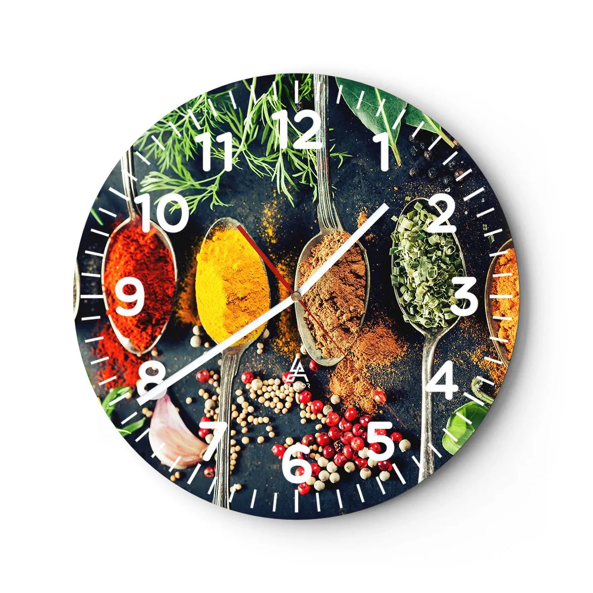 Wall clock - Clock on glass - Culinary Magic - 40x40 cm