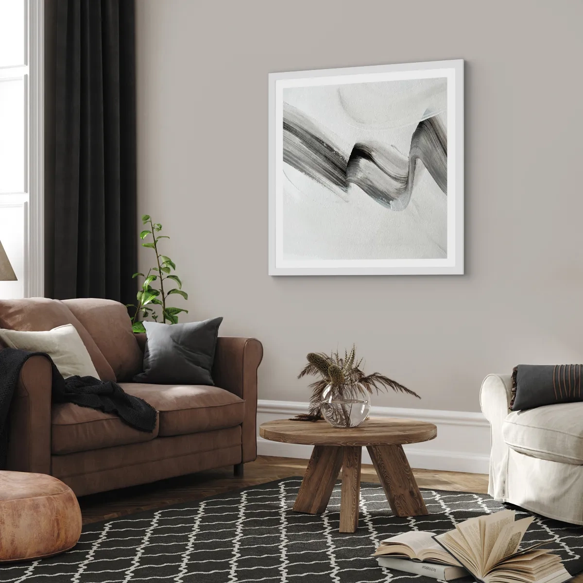 Poster in white frmae - Casually for Fun - 60x60 cm