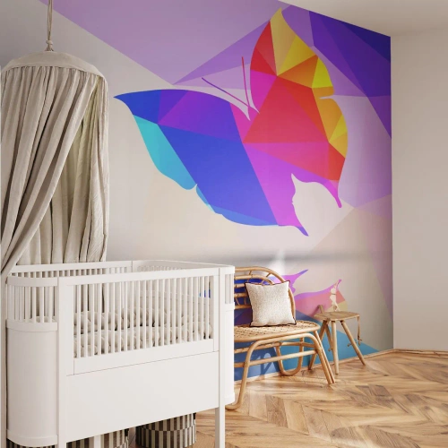 Photo Wallpaper Standard Eco - Butterfly Raainbow - Insects, Butterfly, Geometric Figure - 350x256 cm