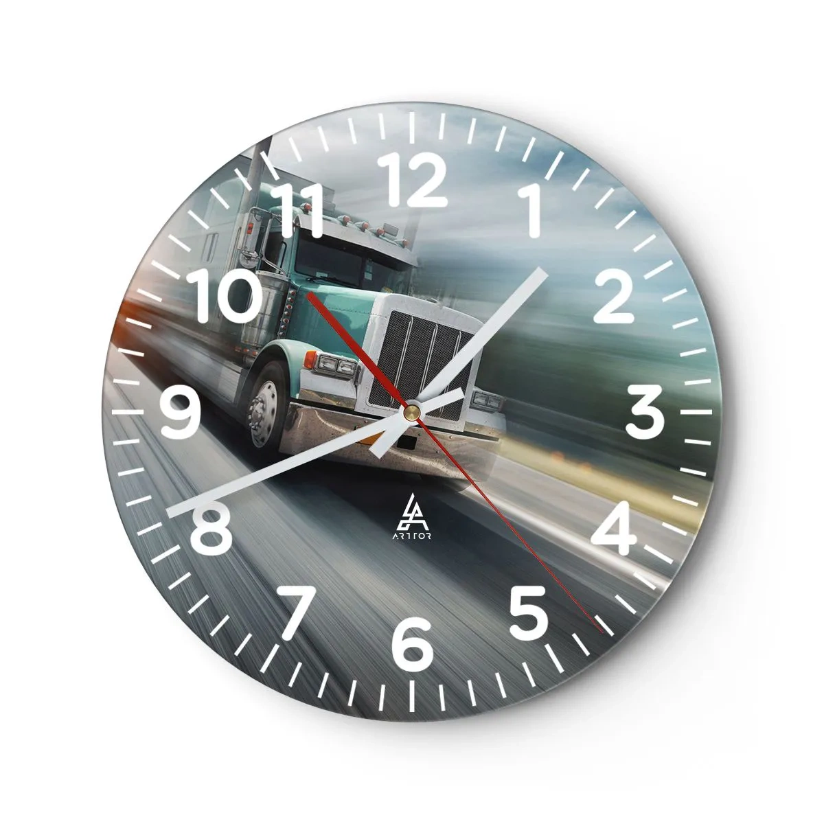 Wall clock - Clock on glass - American Giant in the Rush - 30x30 cm