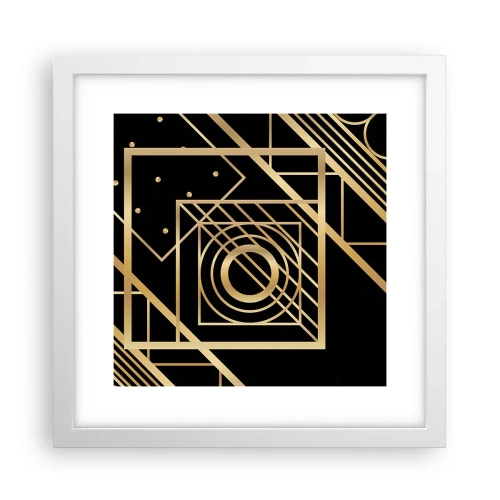 Poster in white frmae - Golden Geometry - 30x30 cm