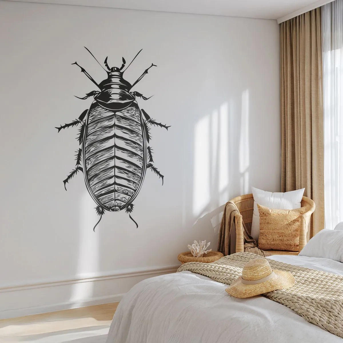 Photo Wallpaper Standard Eco - What a Specimen - Insect, Cockroach, Minimalism - 350x256 cm