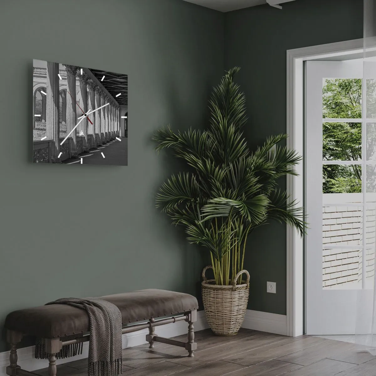 Wall clock - Clock on glass - Sunny Arcade - 30x30 cm